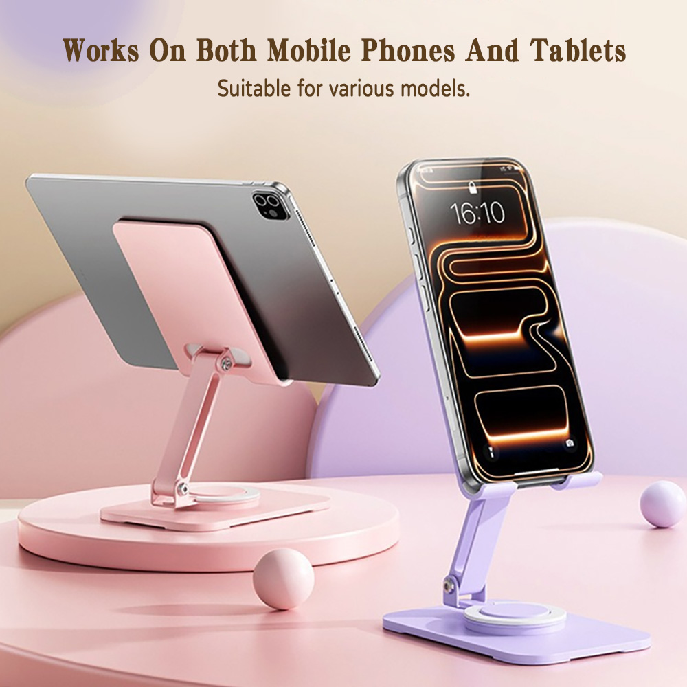 Desk Corner Mat - 360° Draaibare Metalen Telefoon- en Tabletstandaard,
