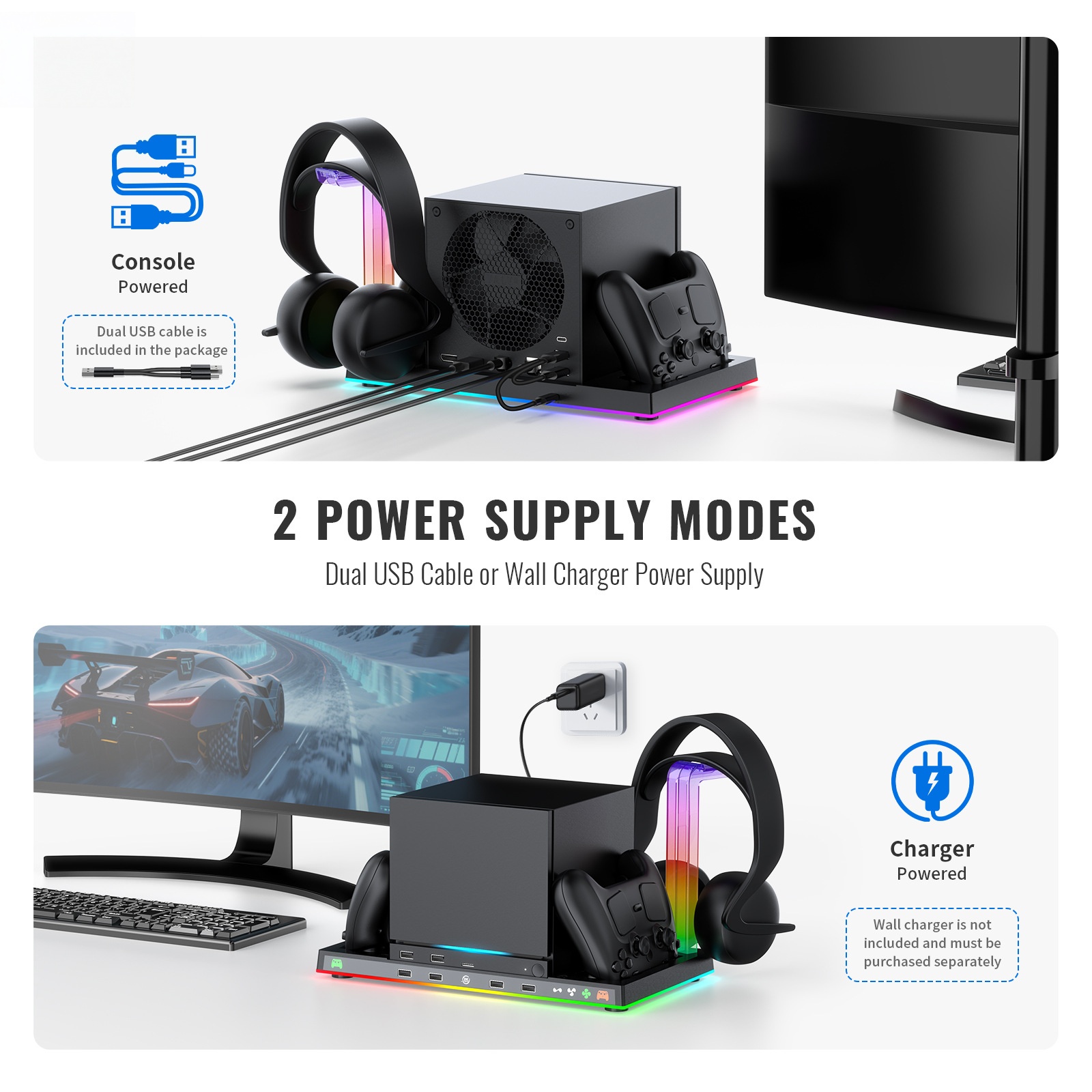 Headset Stand Rgb - Veelzijdige dock voor Steam-apparaten, geschikt als